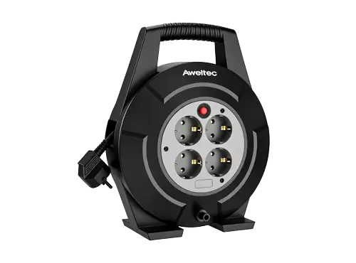 Carretel de cabo de 4 soquetes Aweltec 10m/15m, carretel de cabo de extens&atilde;o Schuko com corte t&eacute;rmico, padr&atilde;o alem&atilde;o, H05VV-F 3G1.5, 3200W