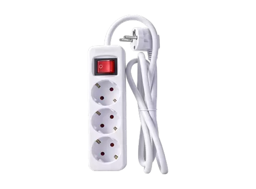 ALLROAD 3 tomadas alem&atilde;s tipo F Schuko Power Strip, 3680W 16A, interruptor liga/desliga