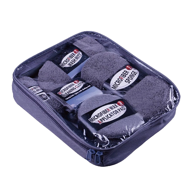 Kit de cuidados com o carro de 9 pe&ccedil;as ALLROAD, escova de roda de microfibra para lavagem e 3 almofadas de cera