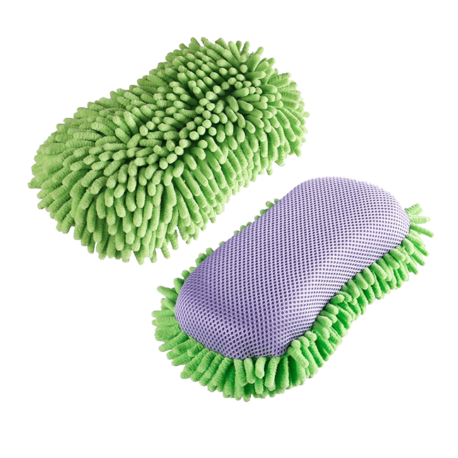 Esponja de lavagem de carro de chenille 2 em 1 Aweltec, purificador de insetos de malha,
