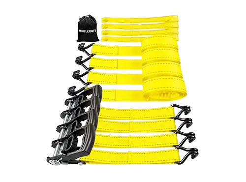 Correias de catraca AWELCRAFT 4PK 4500 lbs 1,5"x15' Ganchos J duplos Loops macios